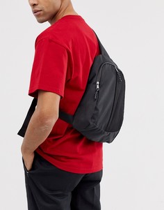 Черный рюкзак через плечо с сетчатым карманом спереди ASOS DESIGN - Черный