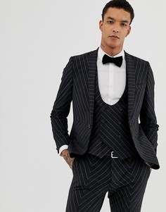 Супероблегающий пиджак в тонкую полоску Twisted Tailor - Серый