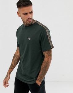 Зеленая футболка с отделкой лентой River Island - Зеленый