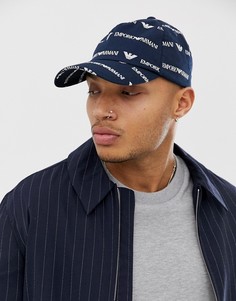 Темно-синяя бейсболка с логотипом Emporio Armani - Темно-синий