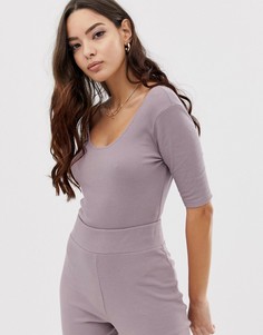 Боди в рубчик ASOS DESIGN mix & match - Розовый