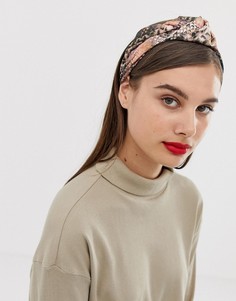 Повязка на голову с узлом и принтом под кожу змеи ASOS DESIGN - Мульти