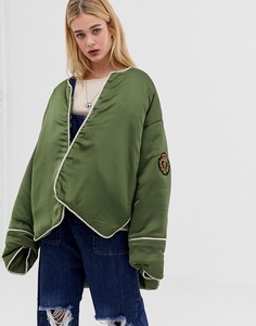 Оversize-куртка с нашивкой One Teaspoon - Зеленый