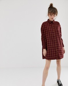 Плотное фланелевое платье-рубашка в решетчатую клетку Daisy Street - Красный