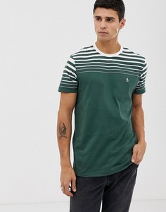 Темно-зеленая футболка с градуированными полосками и логотипом Original Penguin - Зеленый