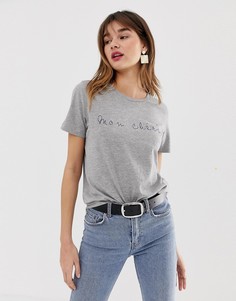 Футболка с надписью mon cheri Vero Moda Aware - Серый