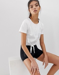 Короткая футболка с завязкой ASOS 4505 - Белый