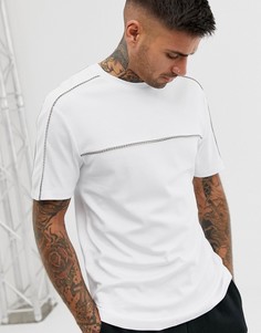Белая футболка с отделкой кантом River Island - Белый