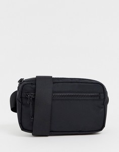 Черная сумка-кошелек на пояс с молнией Monki - Черный