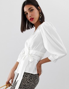 Блузка с рукавами 3/4 и запахом Vero Moda - Белый