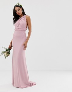 Эксклюзивное розовое платье-трансформер макси для подружки невесты TFNC - Розовый