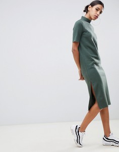 Супермягкое платье-футболка миди с открытой спиной ASOS DESIGN - Зеленый