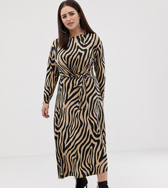 Платье макси со звериным принтом ASOS DESIGN Curve - Мульти