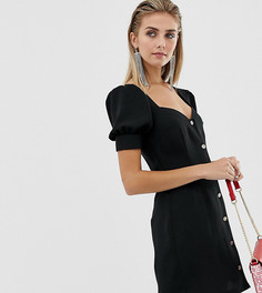 Платье на пуговицах с вырезом сердечком Reclaimed Vintage Inspired - Черный