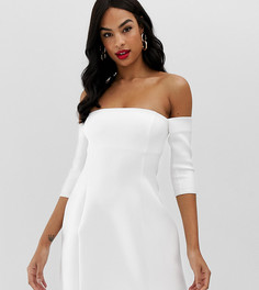 Платье мини А-силуэта с открытыми плечами ASOS DESIGN - Белый