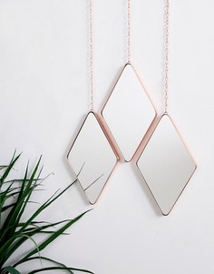 3 зеркала с золотисто-розовой отделкой и камнями Umbra - Мульти