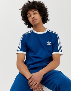 Темно-синяя футболка с 3 полосками adidas Originals California DV1564 - Серый