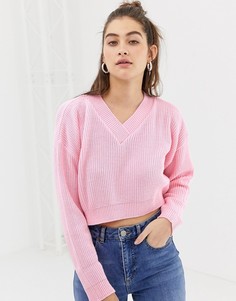 Джемпер с V-образным вырезом Glamorous - Розовый