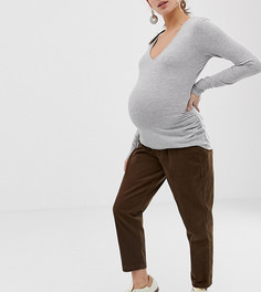 Вельветовые брюки с посадкой под животом ASOS DESIGN Maternity - Коричневый