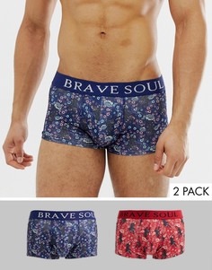 Комплект из 2 пар шелковистых боксеров из микрофибры Brave Soul - Мульти