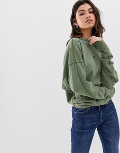 Трикотажный лонгслив Free People - Зеленый