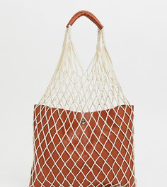 Сетчатая сумка-шоппер с подкладкой и ручками из полиуретана Reclaimed Vintage Inspired - Коричневый