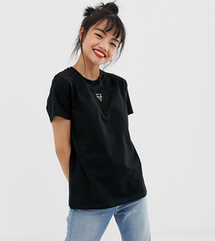 Футболка с вышитым логотипом металлик ASOS DESIGN Petite - Черный