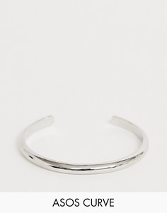 Серебристый браслет-манжета в лаконичном стиле ASOS DESIGN Curve - Серебряный