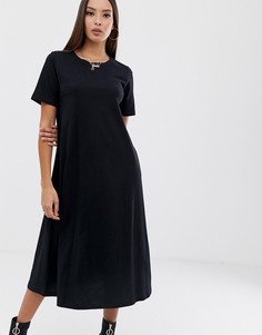Свободное платье-футболка миди ASOS DESIGN - Черный