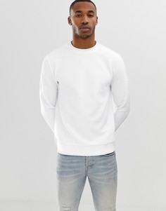 Белый свитшот в рубчик ASOS DESIGN - Белый