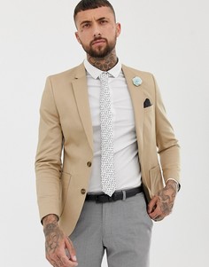 Светло-коричневый приталенный хлопковый блейзер ASOS DESIGN - Рыжий