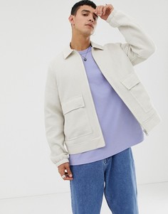Kуртка Харрингтон бежевого цвета с вафельным узором ASOS WHITE - Бежевый