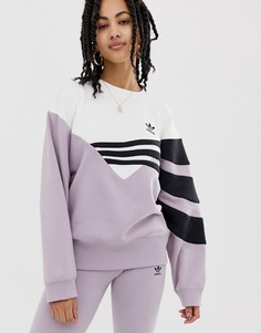 Сиренево-черный свитшот adidas Originals Linear - Фиолетовый