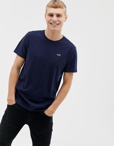 Темно-синяя футболка с круглым вырезом и логотипом Hollister - Темно-синий