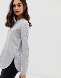 Серый лонгслив с добавлением хлопка ASOS DESIGN - Серый