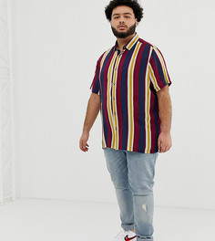 Oversize-рубашка в стиле ретро в полоску ASOS DESIGN Plus - Темно-синий