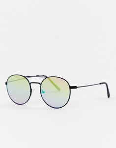 Круглые солнцезащитные очки с зеркальными стеклами ASOS DESIGN - Черный