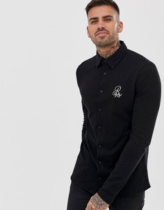 Черная трикотажная рубашка с рисунком River Island - Черный