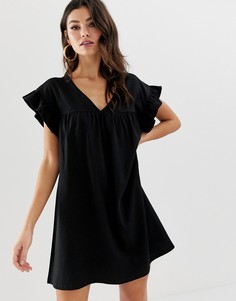 Свободное двустороннее платье мини из хлопка ASOS DESIGN - Черный