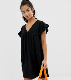 Двустороннее платье мини свободного кроя из хлопка ASOS DESIGN Petite - Черный