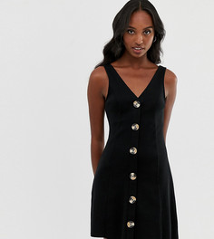 Платье мини в рубчик на пуговицах ASOS DESIGN - Черный
