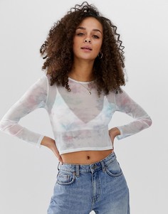 Сетчатый лонгслив с принтом тай-дай ASOS DESIGN - Мульти