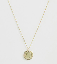 Ожерелье из позолоченного серебра с гравированной подвеской-диском ASOS DESIGN Curve - Золотой