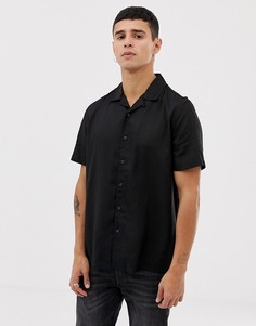 Черная рубашка классического кроя с отложным воротником New Look - Черный