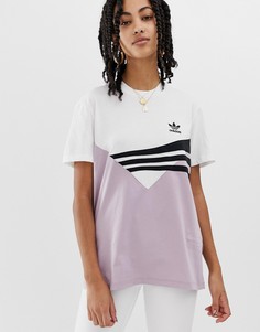 Сиренево-черная футболка adidas Originals Linear - Фиолетовый