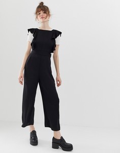 Комбинезон с оборками ASOS DESIGN - Черный
