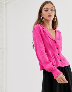 Чайная блузка с длинными рукавами ASOS DESIGN - Розовый