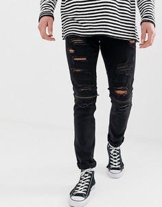 Узкие джинсы с рваной отделкой Jack & Jones Intelligence - Черный