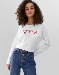 Лонгслив с принтом ASOS DESIGN - Белый