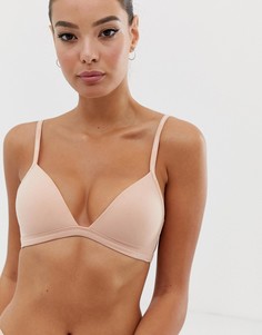 Бюстгальтер с треугольными чашечками и легким уплотнителем Calvin Klein - Бежевый